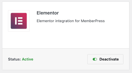 Activate Elementor MemberPress Addon